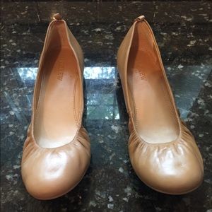 Nude leather JCREW flats. 9.5